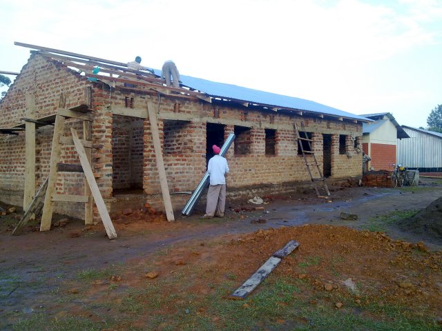 The children�s home building almost at roof height 