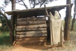 The temporary school toilet