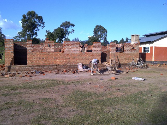 The children�s home building almost at roof height 