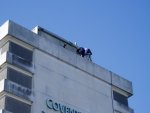 at the top of the hotel ready to go down - 