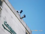 Raising money by abseiling 100 feet from the top of an hotel for children in Africa can be fun!