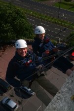 Raising money by abseiling 100 feet from the top of an hotel for children in Africa can be fun!